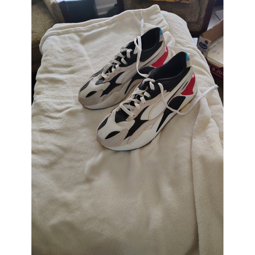 Puma RS-X3 WH Jr Sneakers White Black Red‎ Blue Yellow 374498-01
